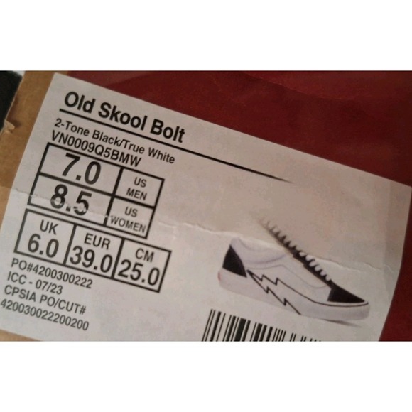 Vans Old Skool Bolt Shoes Two Tone Black White Knu Men Sz 7 Vn0009q5bmw Rare - Picture 8 of 8